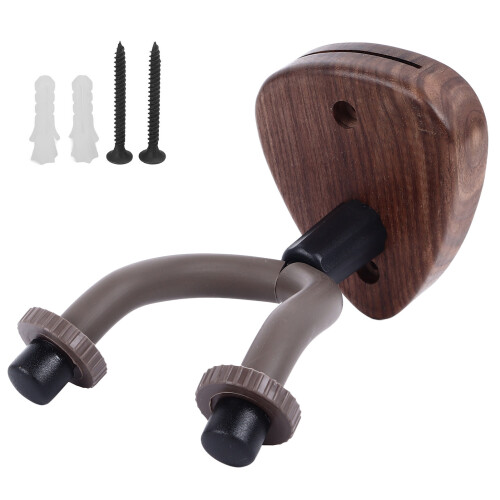 Guitar Neck Hanger Regular Type, Walnut Wood Base 1