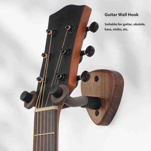 Guitar Neck Hanger Regular Type, Walnut Wood Base 2