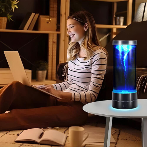 Lampe LED cylindrique en ABS, effet tornade 1