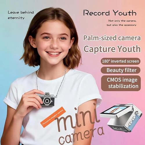 Mini câmera digital com tela LCD de 1,47 polegadas, cartão de memória de 32 GB, câmera de chaveiro retrô com sensor CCD do tamanho de um 1