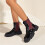 Women's Combat Ankle Boots Chunky Heel Lace-Up Leopard Print 4