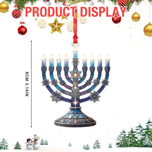 Décorations murales, bougies de Noël, ornement de menorah 2