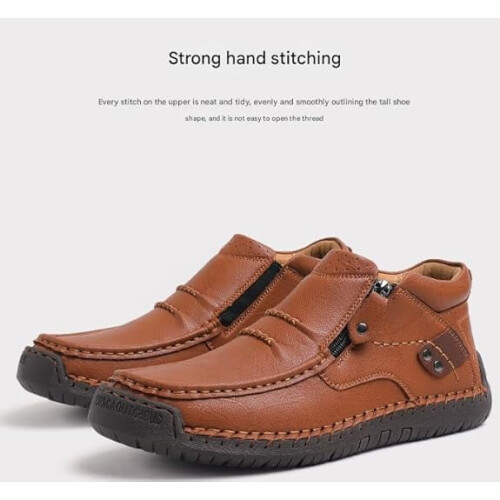 Willtoo The First Young Shoes Ανδρικά, Χειροποίητα Δερμάτινα Μπότες Οδήγησης Premium Slip-On για 2