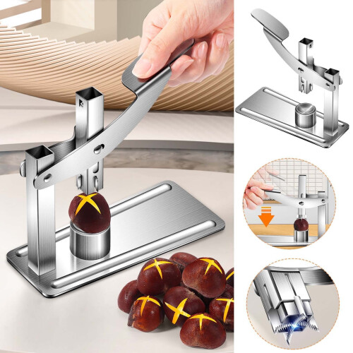 Quebra-castanhas resistente com cabo de aço inoxidável tipo grampo para abertura fácil e eficiente. 1