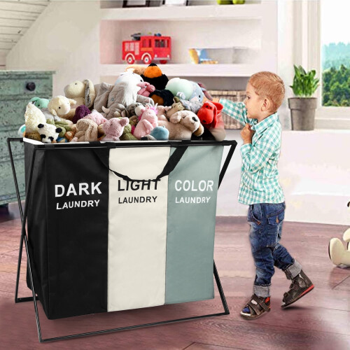 Durable Laundry Sorter Hamper with Large Capacity and Versatile Storage Solution 2