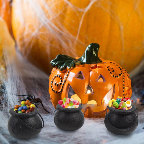 Διακοσμήσεις για το Halloween Tupukom, Πλαστικά Καζάνια, Κουβάδες με Λαβή, Καζάνι 1