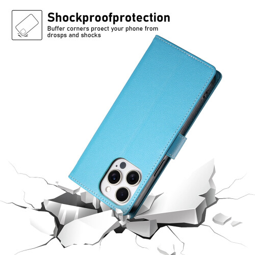 Leather Wallet Phone Case Compatible with iPhone 16 Pro Max, 15–6 Series 2