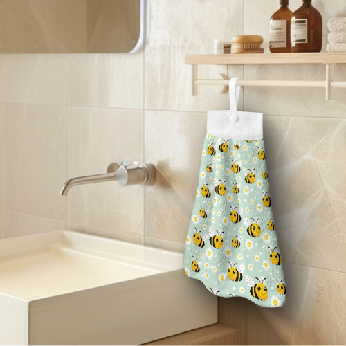 Daisy Bees Hanging Dish Towel Quick-Dry Absorbent 1-Pack 2