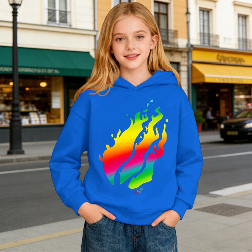 Kids Flame Hoodie Lightweight Pullover Sweatshirt with Fire 2
