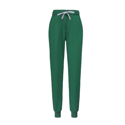 Women's Solid Scrubs Set Green Loose Drawstring Pants Short 2