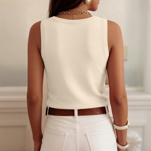 Dames casual top beige maat L 2