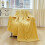 Yellow Waffle Jacquard Blanket 70 x 100 cm Lightweight Soft 2