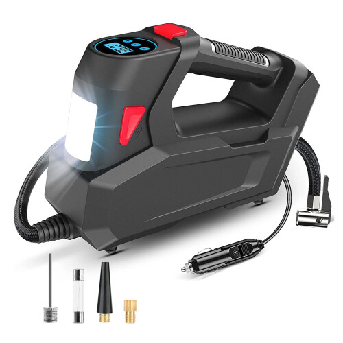 12V DC portable tire inflator with digital display and LED 1