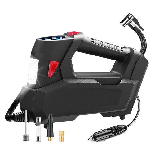 12V DC portable tire inflator with digital display and LED 2