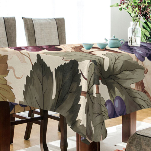 Grapes with Leaves Rectangle Table Cloth Tablecover Dinning Tablecloth 60"x90" 2
