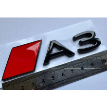 Audi A3 2020+ Gloss Black Badge RED SQUARE