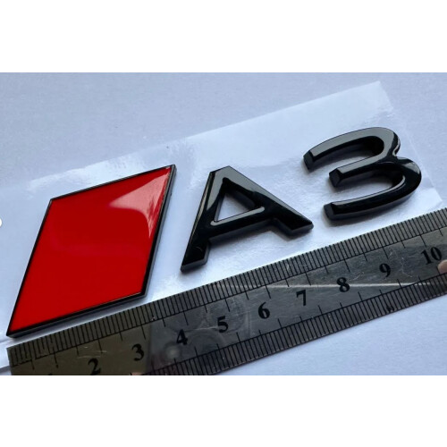 Audi A3 2020+ Gloss Black Badge RED SQUARE