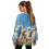 Pullover mit Pudel-, Blumen- und Schmetterlingsmuster, Damen, lang 2