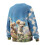 Pullover mit Pudel-, Blumen- und Schmetterlingsmuster, Damen, lang 5