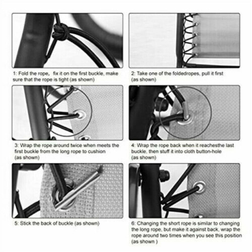 Replacement Cord for Zero Gravity Chair 4 Pack Universal Elastic Cords Repair Tool Kit 2