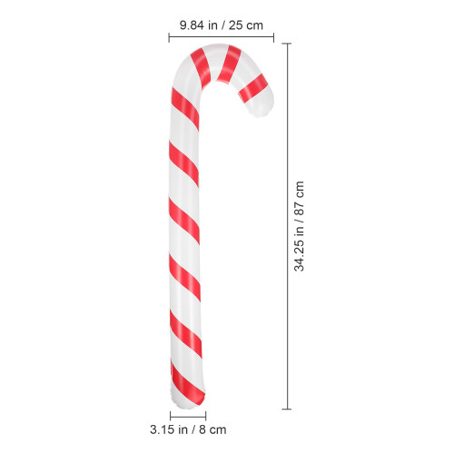 6 Pcs 87cm Christmas Inflation Walking Sticks Creative Stripe Pattern 1