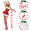 6 Pcs 87cm Christmas Inflation Walking Sticks Creative Stripe Pattern 6