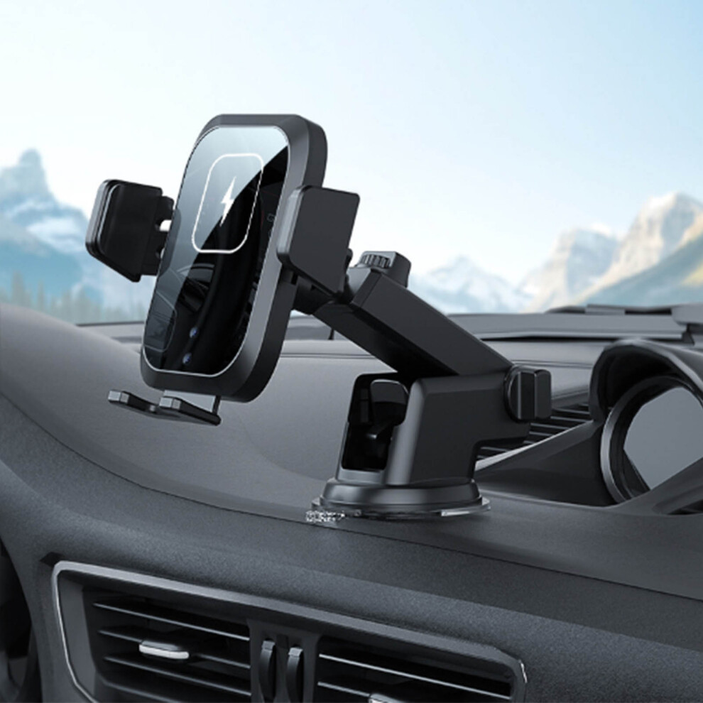 2-In-1 Wireless Car Charger Phone Holder With Automatic Clamp & 360 Rotation 3601390320258