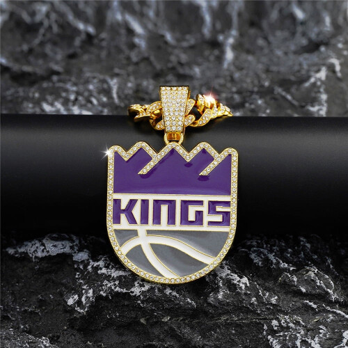 Κολιέ μενταγιόν KINGS για άνδρες και γυναίκες, Κουβανέζικη αλυσίδα, 1
