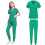 Black Women's Scrubs Set Solid Color Loose Fit Ankle Cuff 6
