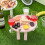 Outdoor portable folding wine table with rack 2