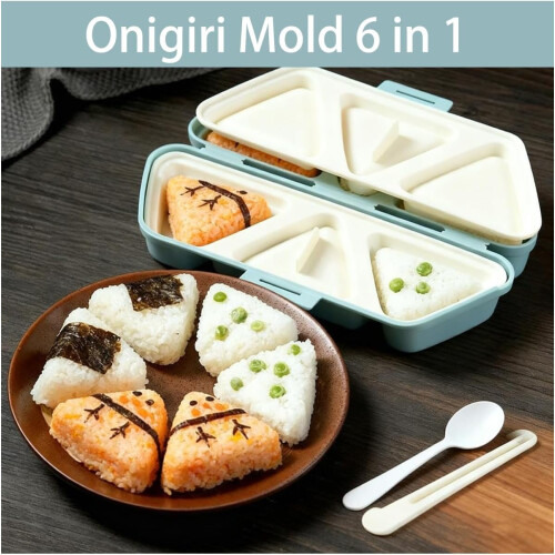 Onigiri Mold Set Silicone Triangle Rice Ball Press 6-Cavity 1