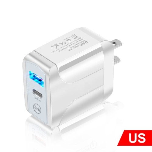 Φορτιστής USB QC3.0 20W Γρήγορος φορτιστής USB C για smartphones Κεφαλή φόρτισης διπλής θύρας 1