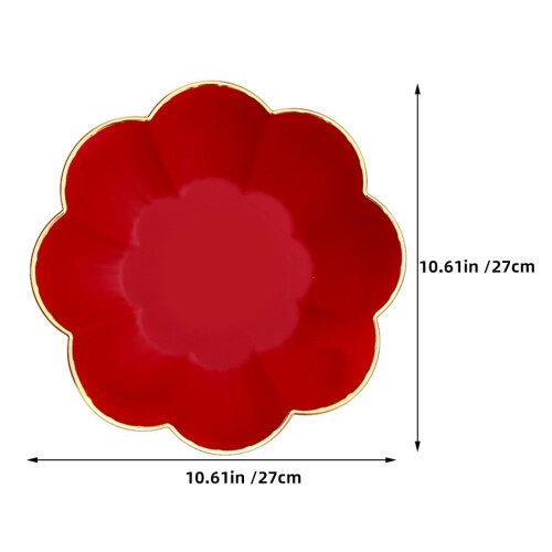 Red Traditional Chinese Style Plastic Candy Plate for Wedding Storage and Serving 1