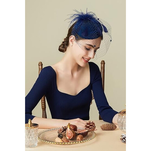 Chapeau bibi style vintage, chapeau pillbox, coiffe de cocktail avec 2