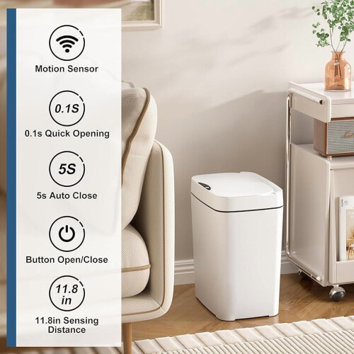 Auto Trash Can with Touchless Sensor 2.7 Gal 2-Pack 1