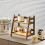 Wooden Rattan Double-Layer Desktop Storage Rack Brown 5