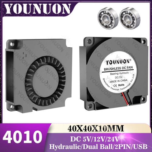 YOUNUON 40mm DC-ventilator 12V/24V/5V 40x40mm 1