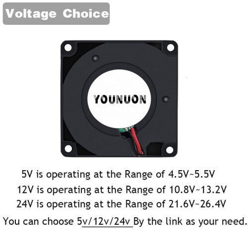 YOUNUON 40mm DC-ventilator 12V/24V/5V 40x40mm 2