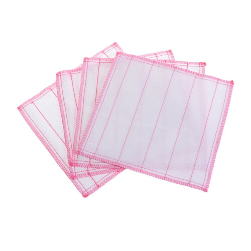 Absorbent Dishwashing Cloth Pink Cotton Polyester Mesh 2