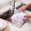 Absorbent Dishwashing Cloth Pink Cotton Polyester Mesh 5