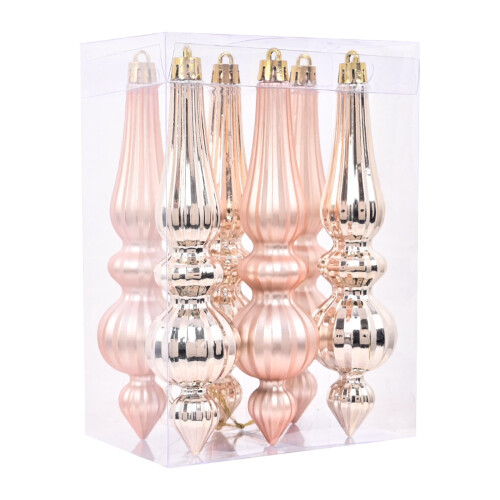 Weihnachtsbaumschmuck aus Kunststoff, konisch, 6 Stück 1