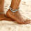 Women's Starfish Anklet Alloy Turquoise Beaded Boho Style 4