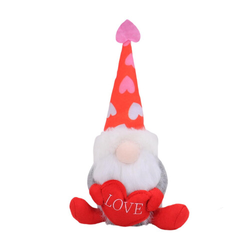 Valentine's Day Gnome Doll Peach Heart Faceless Romantic 1