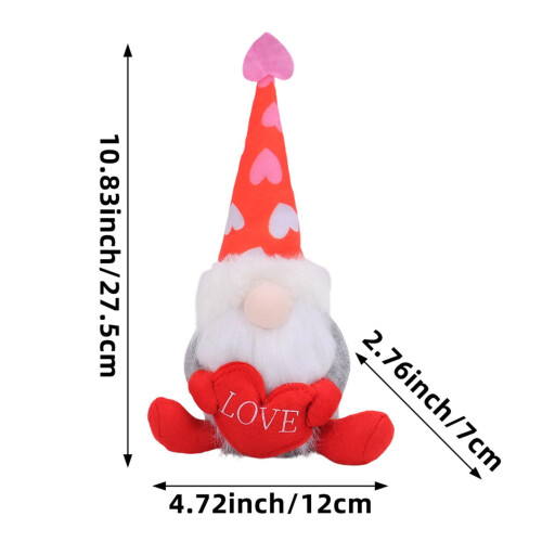 Valentine's Day Gnome Doll Peach Heart Faceless Romantic 2