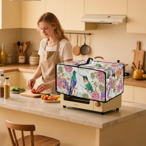 Toasterofenabdeckung mit Kolibri-Blumenmuster, fleckenabweisend 2