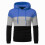Ανδρικό Φούτερ με Κουκούλα Μπλε Color Block Loose L 4