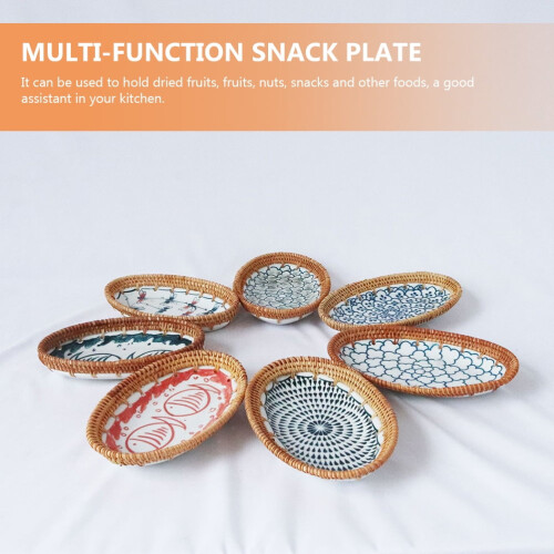 Pretyzoom Obsttablett aus Rattan, elegant, für Wohnzimmer, 1 Set 1