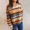 Women's Rainbow Striped Cable Knit Sweater 6