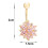 Cubic Zirconia Belly Button Ring Golden White 8