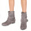 Women's calf leather boots gray side zipper 1 pair 6
